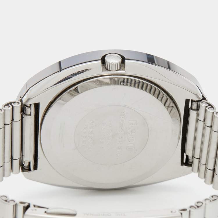 Pre Owned Rado Black Tungsten Carbide Stainless Steel Diastar 114.0391.3 Men's Wristwatch 35 mm