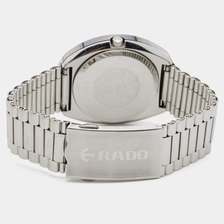 Pre Owned Rado Black Tungsten Carbide Stainless Steel Diastar 114.0391.3 Men's Wristwatch 35 mm