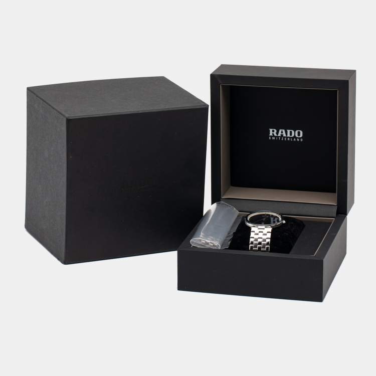 Pre Owned Rado Black Stainless Steel Florence R48870153 Men's Wristwatch 38 mm