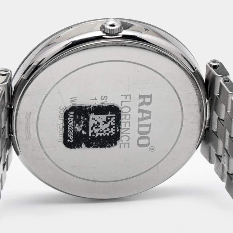 Pre Owned Rado Black Stainless Steel Florence R48870153 Men's Wristwatch 38 mm