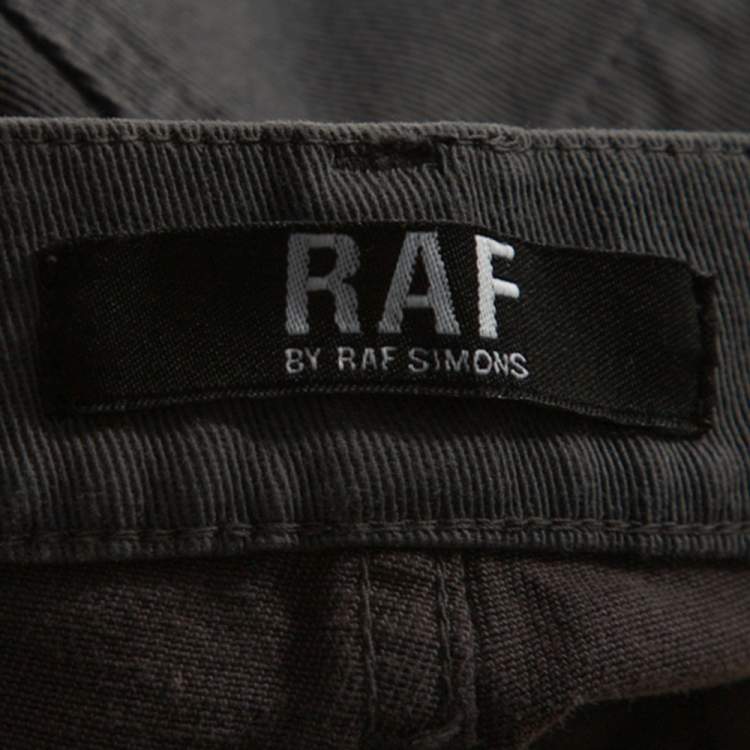 Pre Owned RAF by Raf Simons Shadow Grey Denim Distressed Slim Fit Jeans M