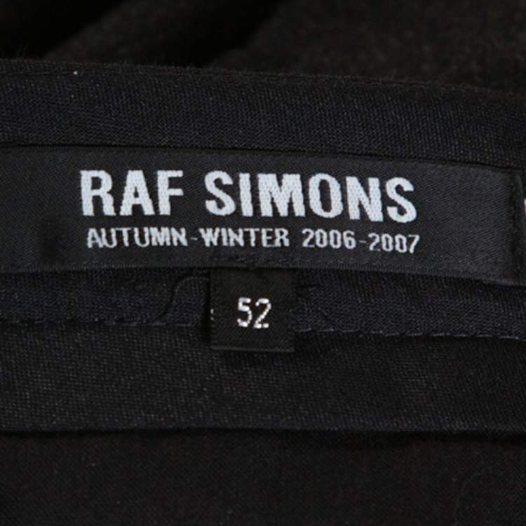 Pre Owned Raf Simons Black Wool Tailored Pants XL