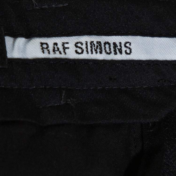 Pre Owned Raf Simons Black Wool Tailored Pants XL
