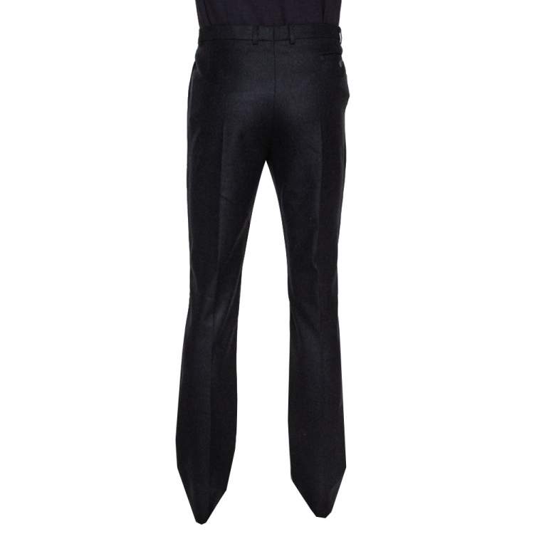 Pre Owned Raf Simons Black Wool Tailored Pants XL