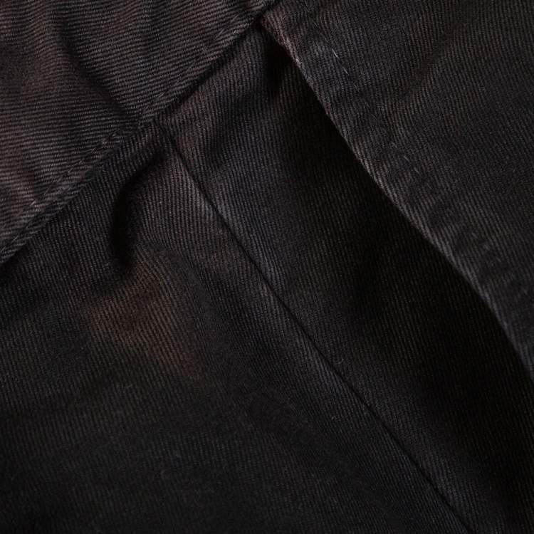Pre Owned RAF by Raf Simons Black Denim Pleated Wide Leg Trousers S