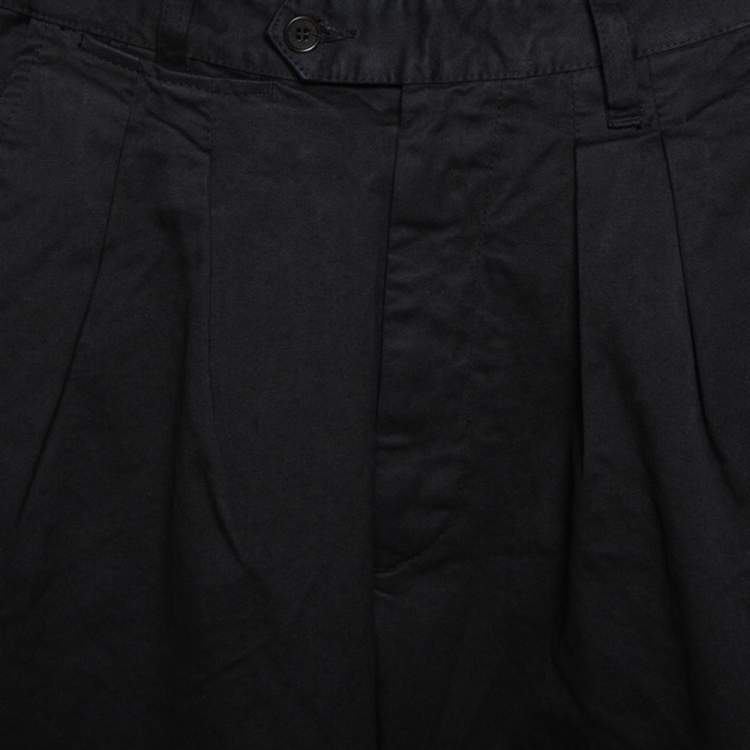 Pre Owned RAF by Raf Simons Black Denim Pleated Wide Leg Trousers XS