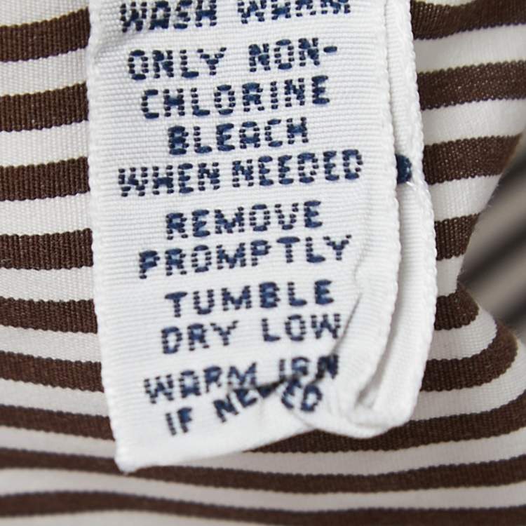 Pre Owned Ralph Lauren Collection Brown Striped Cotton Full Sleeve Shirt L