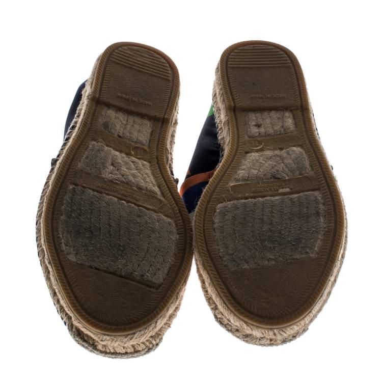 Pre Owned Ralph Lauren Multicolor Canvas Slip On Espadrilles Loafers Size 43