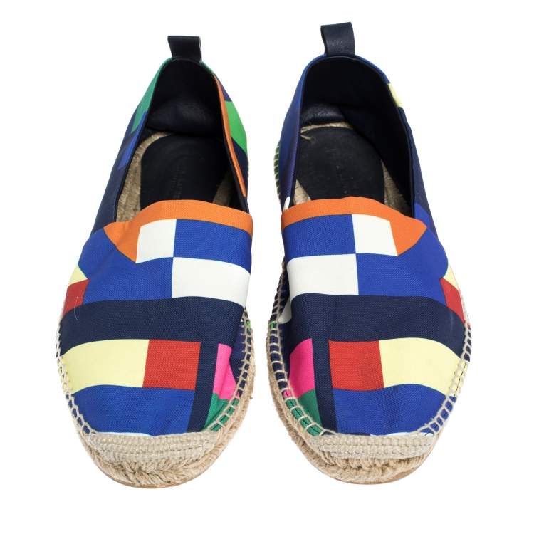 Pre Owned Ralph Lauren Multicolor Canvas Slip On Espadrilles Loafers Size 43