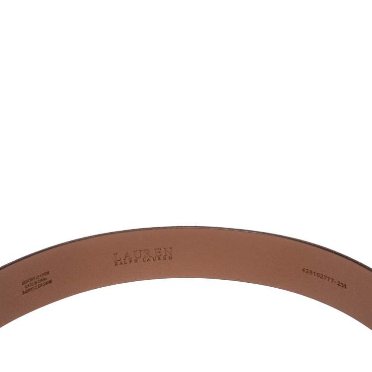 مملوكة مسبقًا Lauren Ralph Lauren Brown Leather Logo Belt 95CM