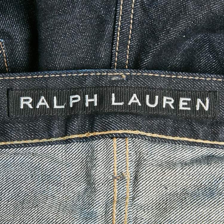 Pre Owned Ralph Lauren Navy Blue Denim Straight Fit Jeans M Waist 32"