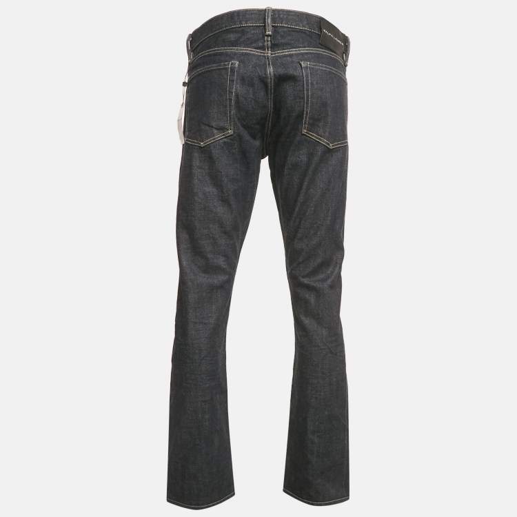 Pre Owned Ralph Lauren Navy Blue Denim Straight Fit Jeans M Waist 32"