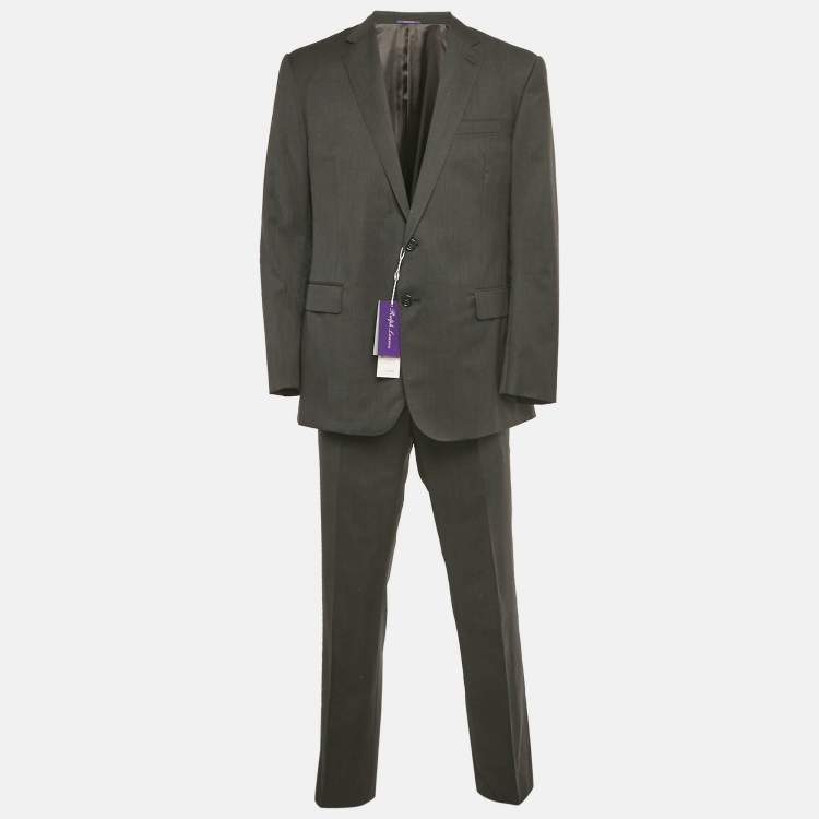 Pre Owned Ralph Lauren Charcoal Wool Regular Fit Suit XXL