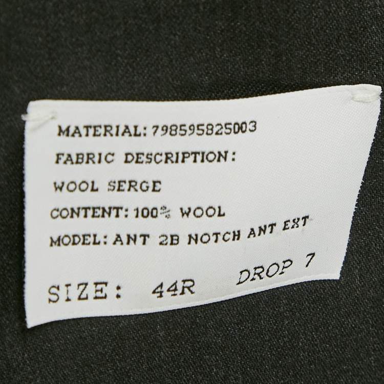 Pre Owned Ralph Lauren Charcoal Wool Regular Fit Suit XXL