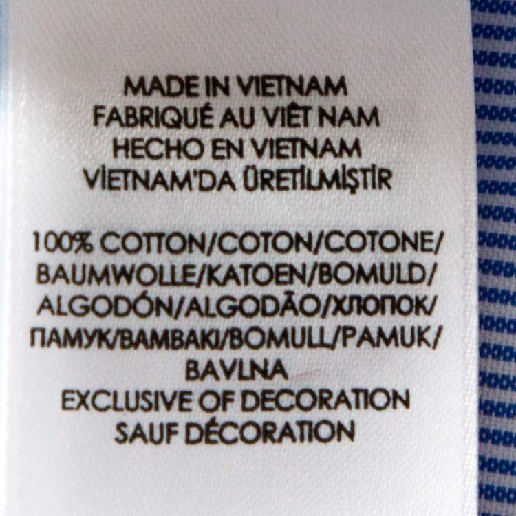 Pre Owned Ralph Lauren Light Blue Striped Cotton Button Down Shirt M