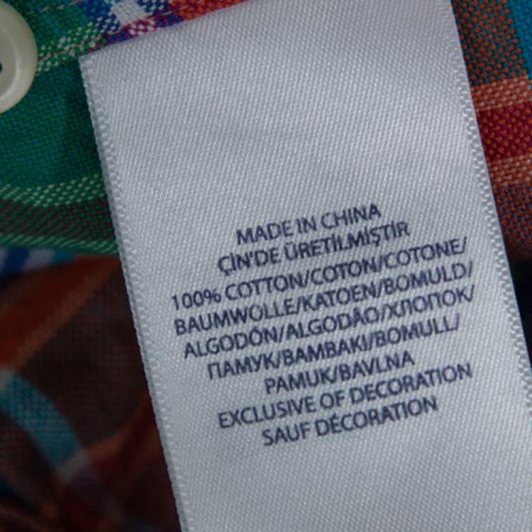 مملوكة مسبقًا Ralph Lauren Multicolor Cotton Oxford Madras Plaid Slim Fit Shirt XXL