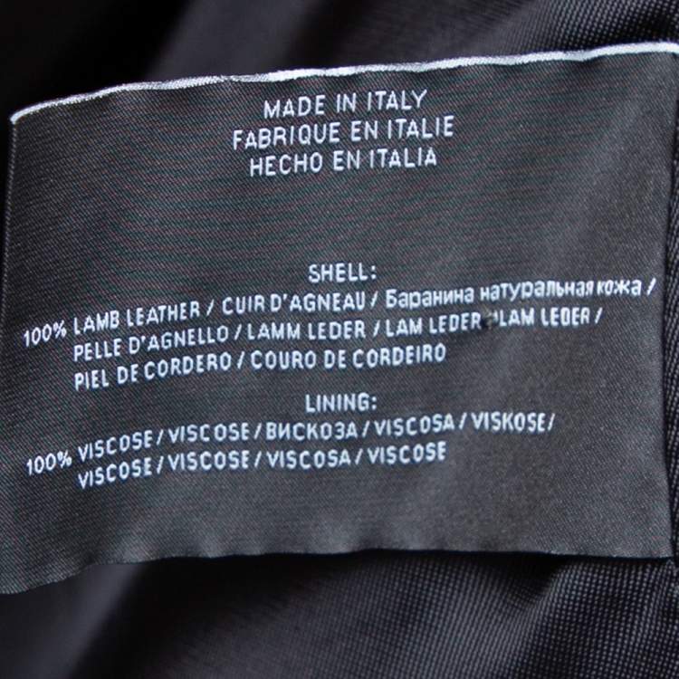Pre Owned Ralph Lauren Black Leather Button Front Blazer XXL