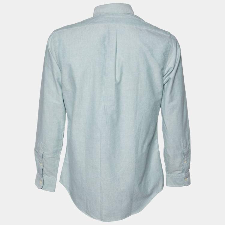 Pre Owned Ralph Lauren Light Green Cotton button Front Shirt M