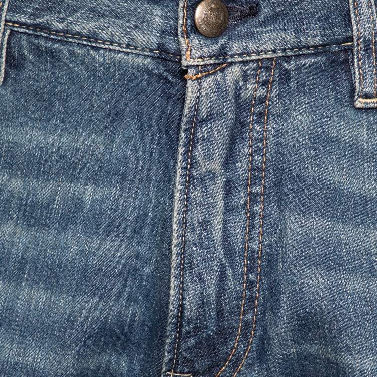مملوكة مسبقًا Ralph Lauren Navy Blue Denim Amberley Jeans L Waist 37" 