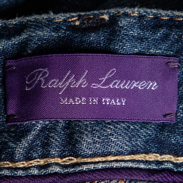 مملوكة مسبقًا Ralph Lauren Navy Blue Denim Amberley Jeans L Waist 37" 