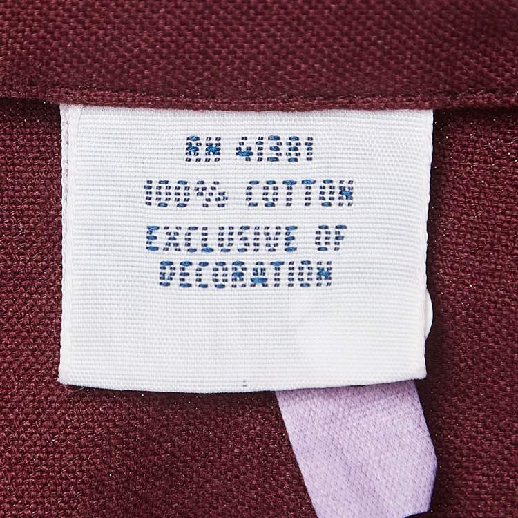 Pre Owned Ralph Lauren Burgundy Embroidered Cotton Long Sleeve Shirt L