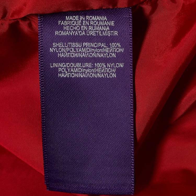 Pre Owned Ralph Lauren Purple Label Red Synthetic Windbreaker Zip-Up Hoodie XL