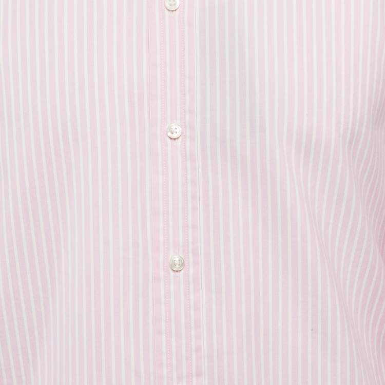 Pre Owned Ralph Lauren Pink Stripe Cotton Long Sleeve Shirt S