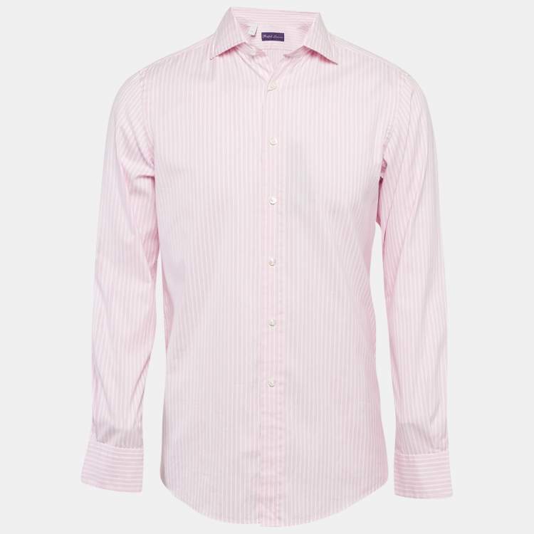 Pre Owned Ralph Lauren Pink Stripe Cotton Long Sleeve Shirt S
