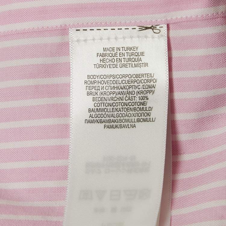 Pre Owned Ralph Lauren Pink Stripe Cotton Long Sleeve Shirt S