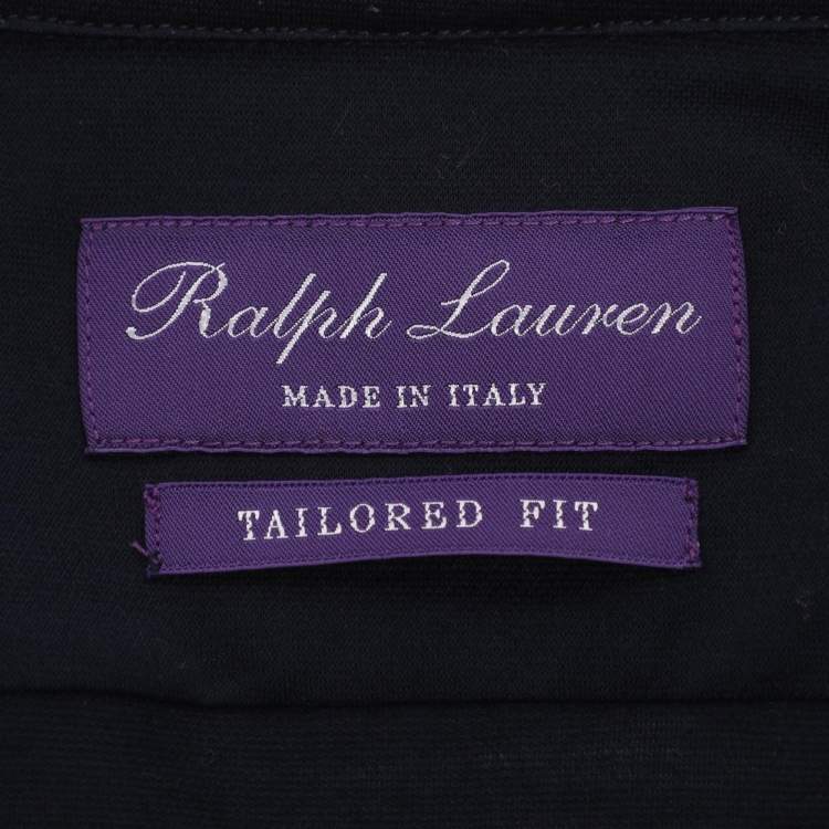 Pre Owned Ralph Lauren Purple Label Navy Blue Cotton Tailored Fit Long Sleeve Shirt XXL