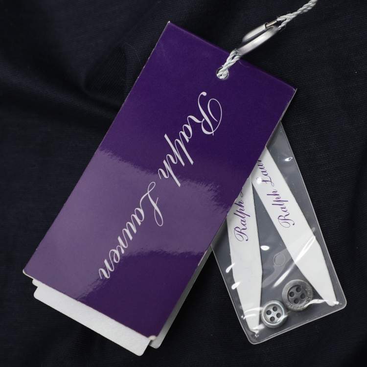 Pre Owned Ralph Lauren Purple Label Navy Blue Cotton Tailored Fit Long Sleeve Shirt XXL