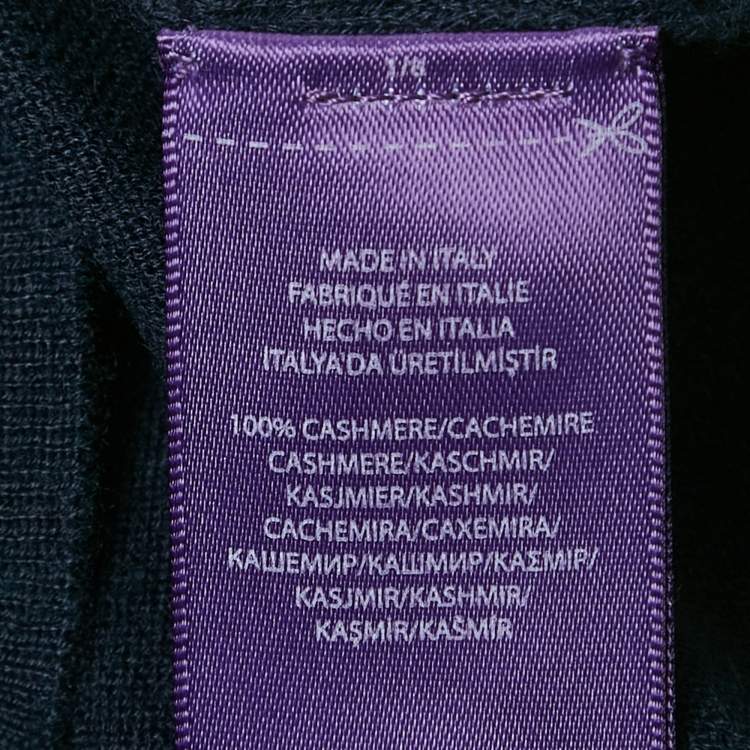 Pre Owned Ralph Lauren Purple Label Navy Blue Cashmere Turtle Neck Sweater M