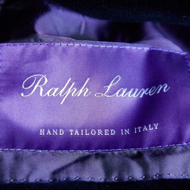 مملوكة مسبقًا Ralph Lauren Purple Label Navy Blue Velvet Tailored Jacket L