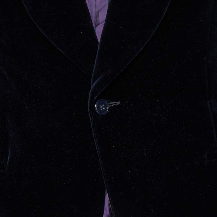 مملوكة مسبقًا Ralph Lauren Purple Label Navy Blue Velvet Tailored Jacket L