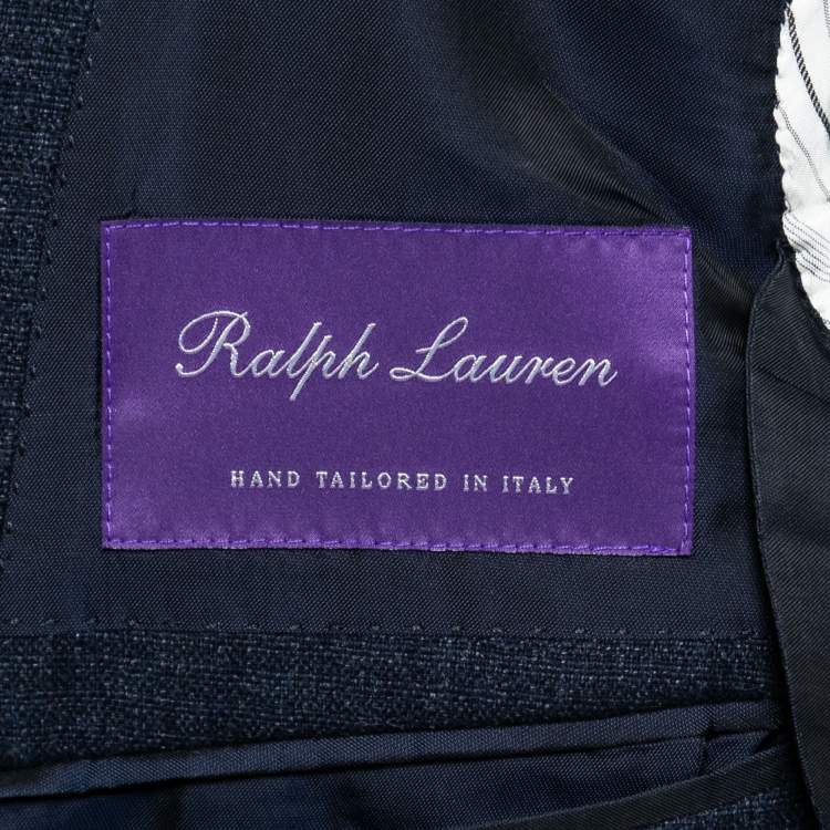 Pre Owned Ralph Lauren Purple Label Dark Blue Wool Tailored Blazer M