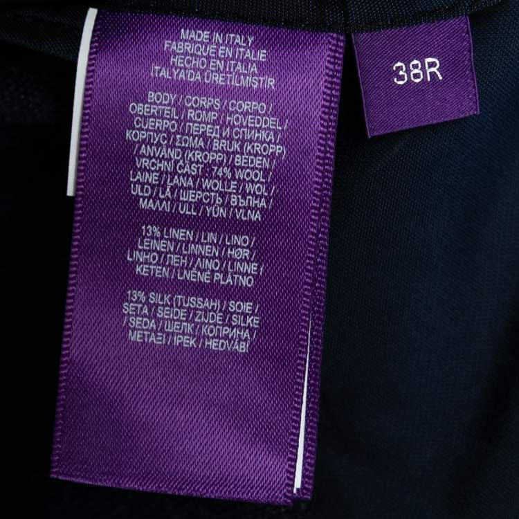 Pre Owned Ralph Lauren Purple Label Dark Blue Wool Tailored Blazer M