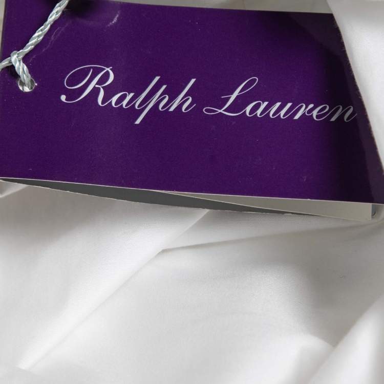 Pre Owned Ralph Lauren Purple Label White Cotton Pleated Front Dress Shirt M