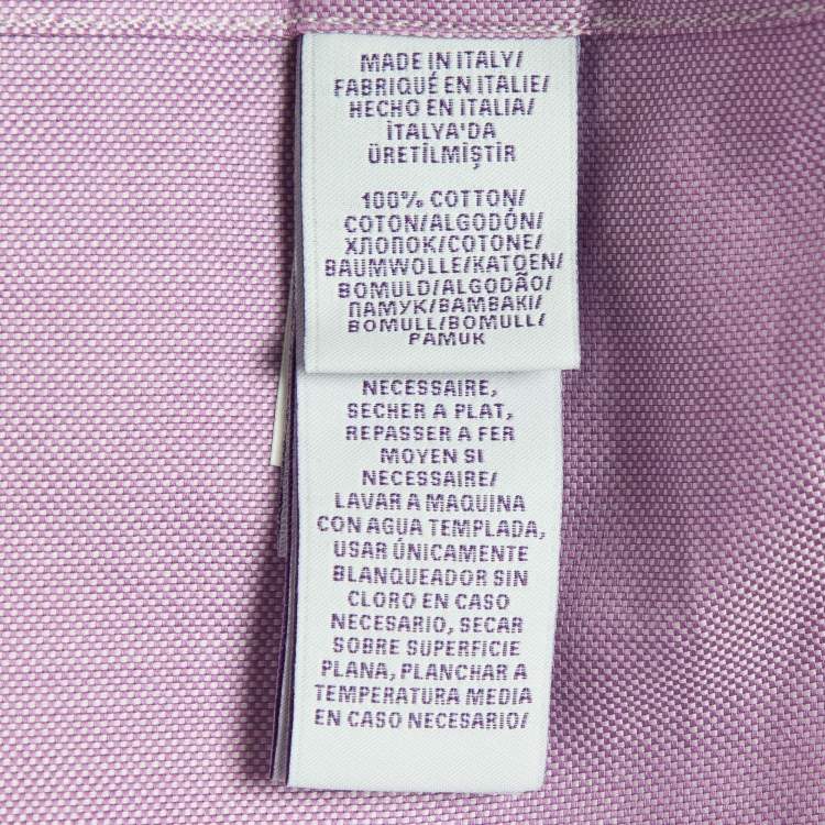 Pre Owned   Ralph Lauren Purple Label Lavender Embroidered Oxford Cotton Shirt XS