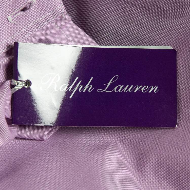 Pre Owned   Ralph Lauren Purple Label Lavender Embroidered Oxford Cotton Shirt XS
