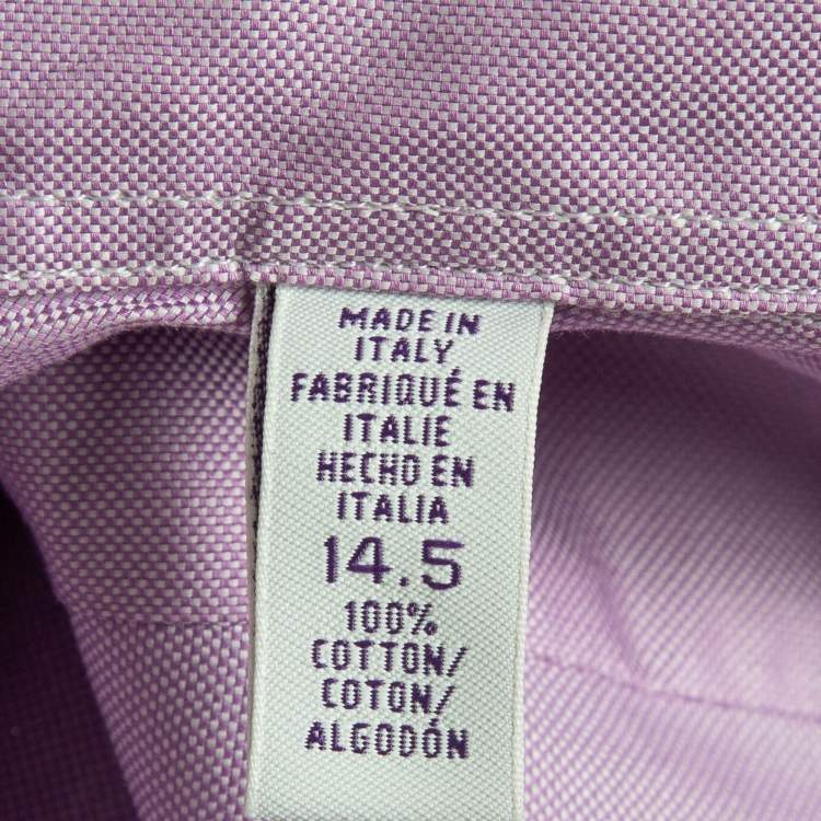 Pre Owned   Ralph Lauren Purple Label Lavender Embroidered Oxford Cotton Shirt XS