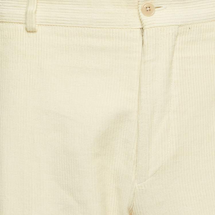 Pre Owned Ralph Lauren Purple Label Cream Corduroy Cotton Pants L