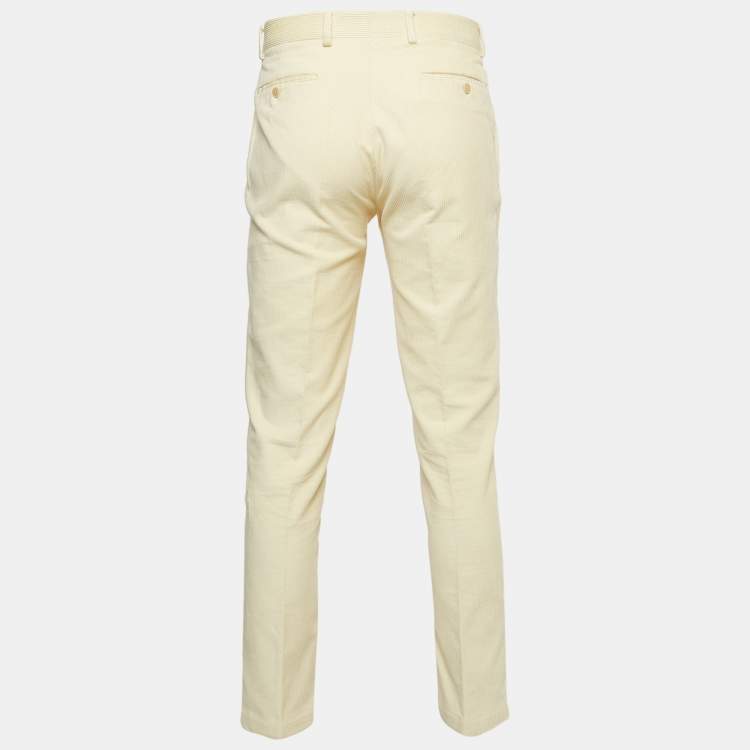 Pre Owned Ralph Lauren Purple Label Cream Corduroy Cotton Pants L