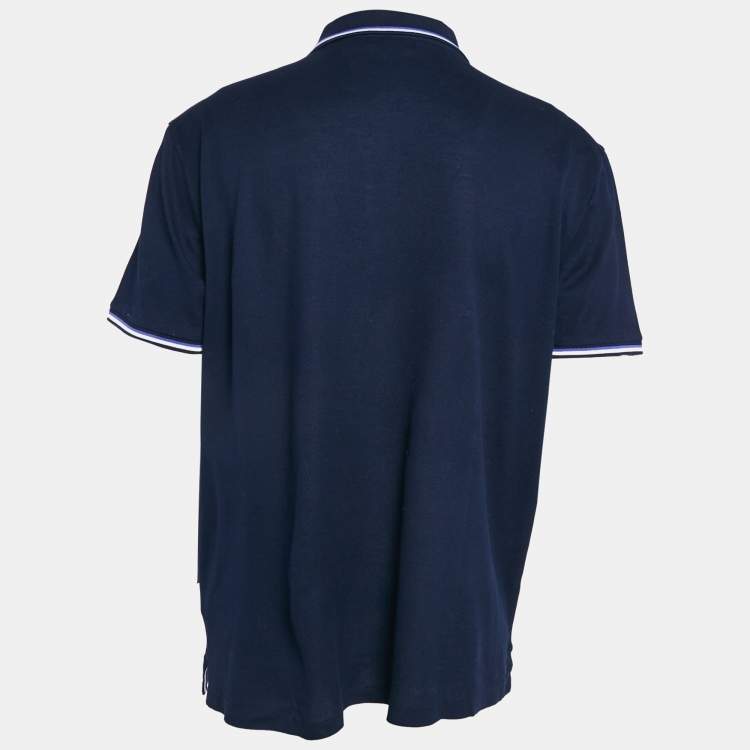 مملوكة مسبقًا Ralph Lauren Purple Label Navy Blue Cotton Pique Polo T-Shirt XXL