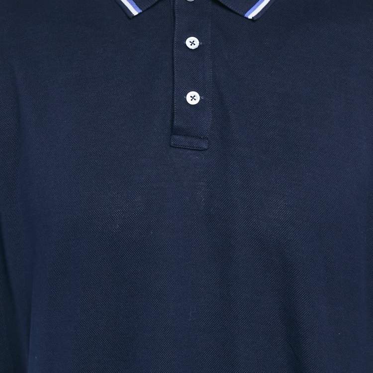 مملوكة مسبقًا Ralph Lauren Purple Label Navy Blue Cotton Pique Polo T-Shirt XXL
