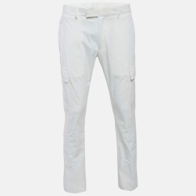 مملوكة مسبقًا Ralph Lauren Purple Label White Cotton Slim Fit Cargo Pants L