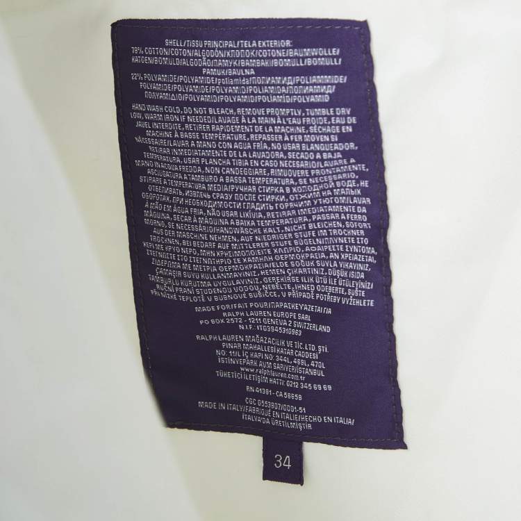 مملوكة مسبقًا Ralph Lauren Purple Label White Cotton Slim Fit Cargo Pants L
