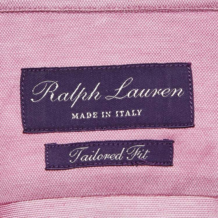 Pre Owned Ralph Lauren Purple Label Pink Cotton Button Front Tailored Fit Shirt L