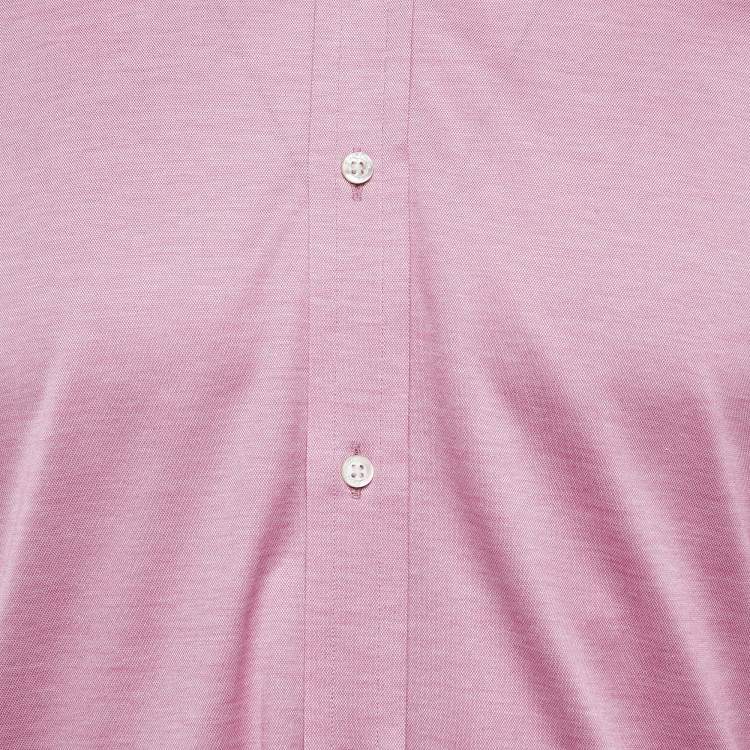 Pre Owned Ralph Lauren Purple Label Pink Cotton Button Front Tailored Fit Shirt L