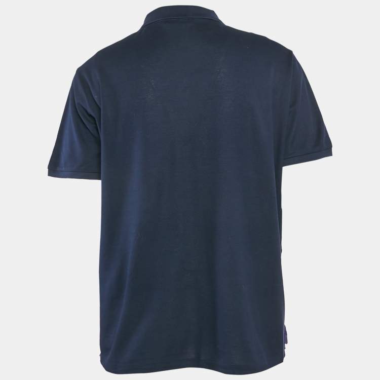 Pre Owned  Ralph Lauren Purple Label Navy Blue Cotton Pique Polo T-Shirt XXL