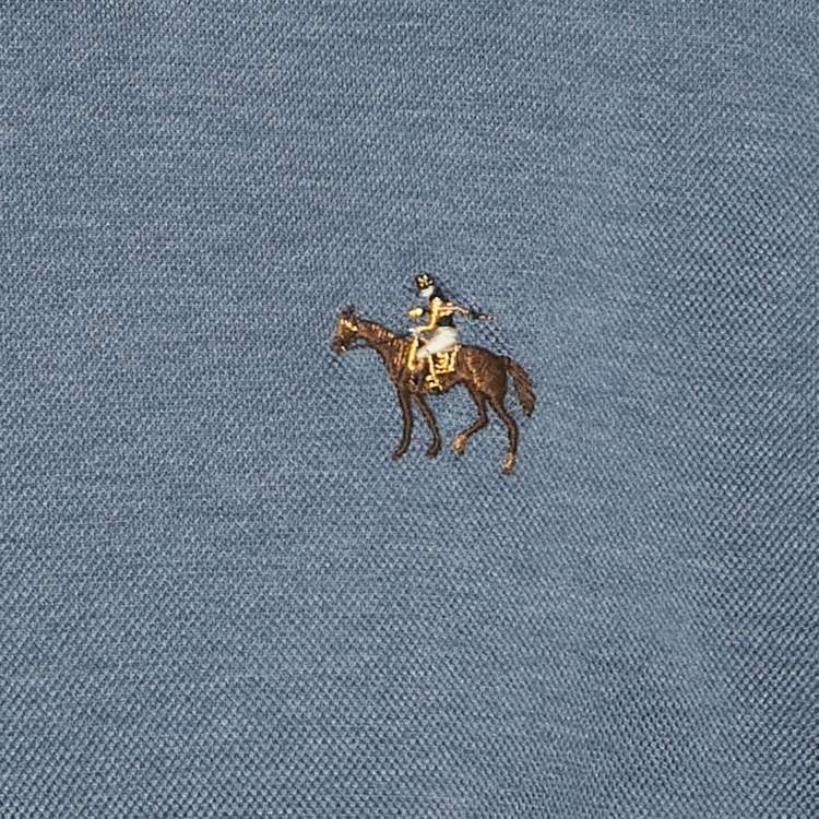 Pre Owned Ralph Lauren Purple Label Blue Cotton Pique Polo T-Shirt XXL